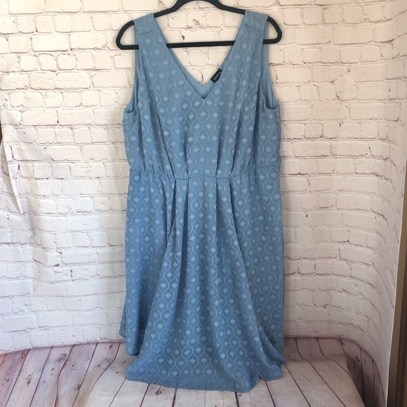 torrid Dresses & Skirts - [Torrid] textured chiffon wedge wood blue dress 18